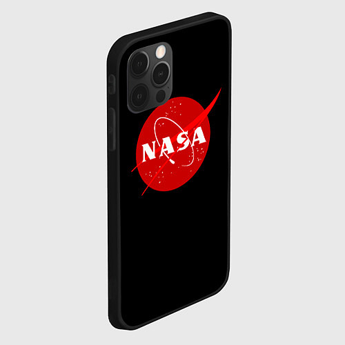 Чехол iPhone 12 Pro NASA redlogo space usa / 3D-Черный – фото 2