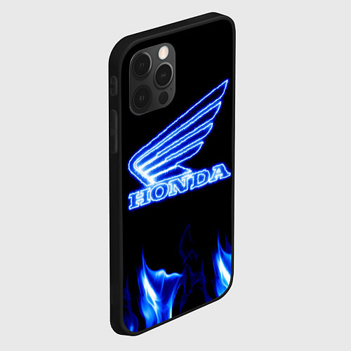 Чехол iPhone 12 Pro Honda neon / 3D-Черный – фото 2