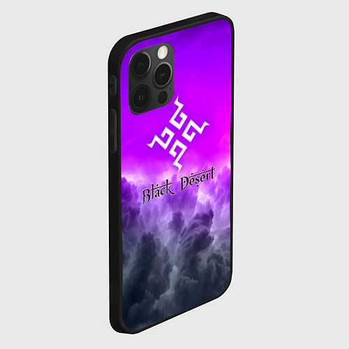 Чехол iPhone 12 Pro Black desert mmorpg steel abstraction / 3D-Черный – фото 2