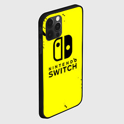 Чехол для iPhone 12 Pro Nintendo switch краски на жёлтом, цвет: 3D-черный — фото 2