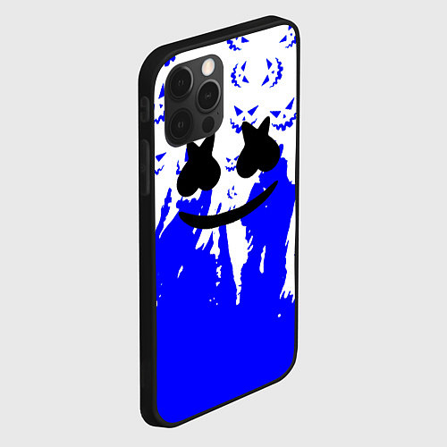 Чехол iPhone 12 Pro Marshmello dj blue pattern music band / 3D-Черный – фото 2