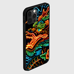 Чехол для iPhone 12 Pro Japanese neon dragon - irezumi, цвет: 3D-черный — фото 2