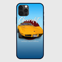 Чехол для iPhone 12 Pro Американский маслкар Chevrolet Corvette, цвет: 3D-черный