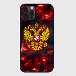 Чехол для iPhone 12 Pro Герб РФ лава огненный герб, цвет: 3D-черный