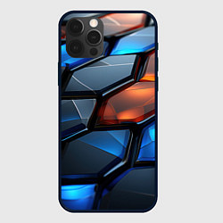 Чехол для iPhone 12 Pro Прозрачные абстрактные плиты, цвет: 3D-черный