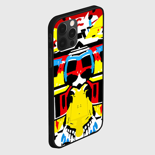 Чехол iPhone 12 Pro Cyber abstraction / 3D-Черный – фото 2