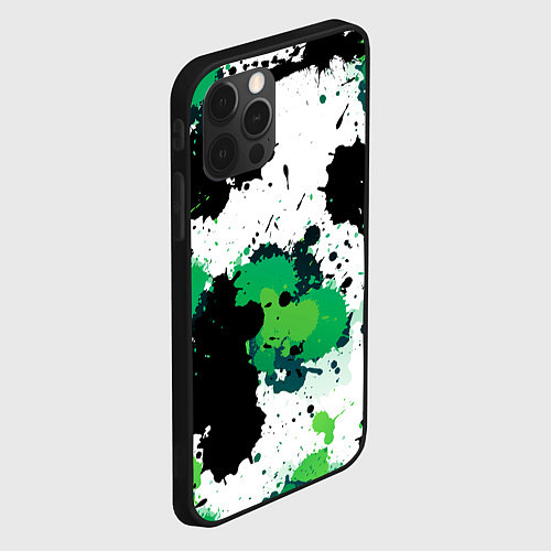 Чехол iPhone 12 Pro Яркие брызги красок / 3D-Черный – фото 2
