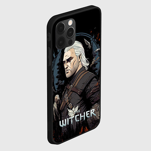 Чехол iPhone 12 Pro Ведьмак иллюстрация / 3D-Черный – фото 2