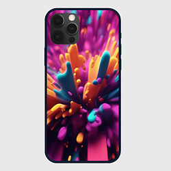 Чехол для iPhone 12 Pro Яркий всплеск, цвет: 3D-черный