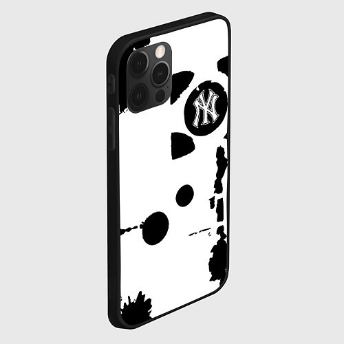 Чехол iPhone 12 Pro New York yankees - baseball team pattern / 3D-Черный – фото 2