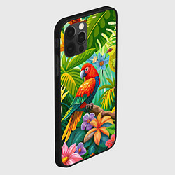 Чехол для iPhone 12 Pro Попугаи - экзотические птицы, цвет: 3D-черный — фото 2