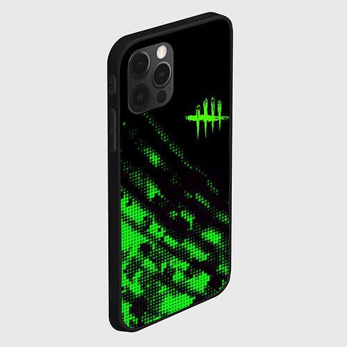 Чехол iPhone 12 Pro Dead by daylight green neon / 3D-Черный – фото 2