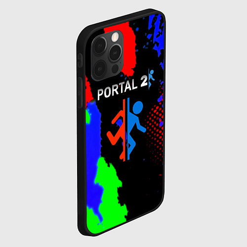 Чехол iPhone 12 Pro Portal 2 краски сочные текстура / 3D-Черный – фото 2