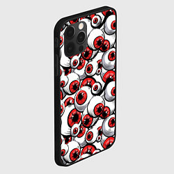 Чехол для iPhone 12 Pro Красные глазные яблоки, цвет: 3D-черный — фото 2
