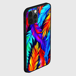 Чехол для iPhone 12 Pro Яркие перья птицы колибри, цвет: 3D-черный — фото 2