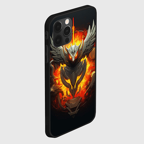Чехол iPhone 12 Pro Огненный символ орла / 3D-Черный – фото 2