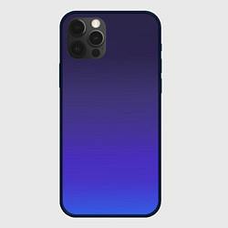 Чехол для iPhone 12 Pro Градиент тёмно фиолетовый синий, цвет: 3D-черный