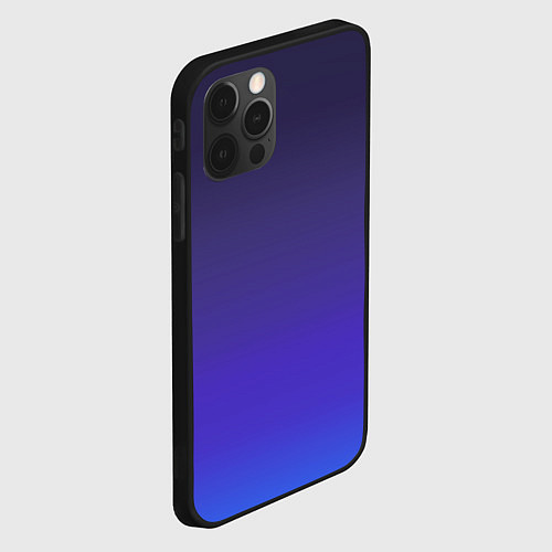 Чехол iPhone 12 Pro Градиент тёмно фиолетовый синий / 3D-Черный – фото 2