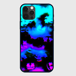 Чехол для iPhone 12 Pro Marshmello neon space, цвет: 3D-черный