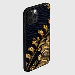 Чехол для iPhone 12 Pro Золотая объемная лепнина, цвет: 3D-черный — фото 2