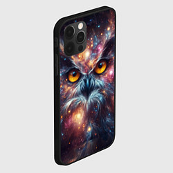 Чехол для iPhone 12 Pro Портрет абстрактной совы в космическом пространств, цвет: 3D-черный — фото 2