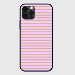 Чехол iPhone 12 Pro Розовый с золотыми полосками