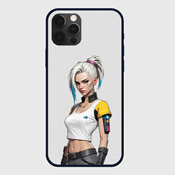 Чехол для iPhone 12 Pro Девушка в белом топе Cyberpunk 2077, цвет: 3D-черный