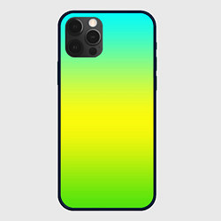 Чехол для iPhone 12 Pro Неоновый трехцветный градиент, цвет: 3D-черный