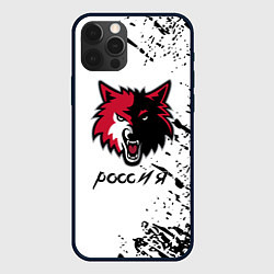 Чехол для iPhone 12 Pro Волк Россия краски, цвет: 3D-черный