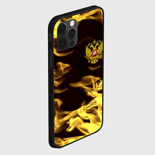 Чехол iPhone 12 Pro Имперская Россия желтый огонь / 3D-Черный – фото 2