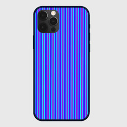 Чехол для iPhone 12 Pro Вертикальные неоновые линии, цвет: 3D-черный