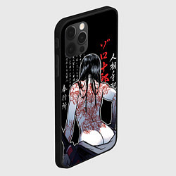 Чехол для iPhone 12 Pro Девушка самурай и иероглифы, цвет: 3D-черный — фото 2