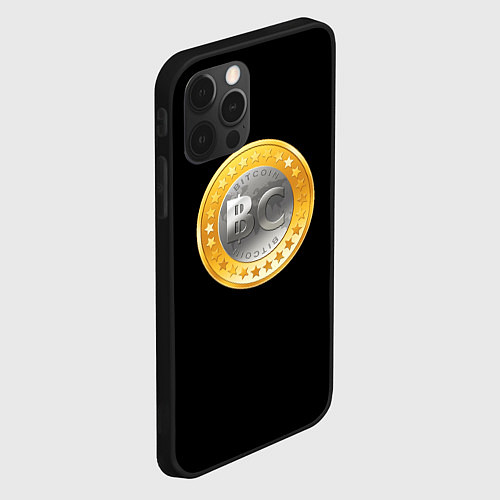 Чехол iPhone 12 Pro BTC money / 3D-Черный – фото 2