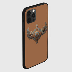 Чехол для iPhone 12 Pro Защитный орнамент с крыльями из дерева, цвет: 3D-черный — фото 2