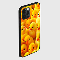 Чехол для iPhone 12 Pro С желтыми цыплятами, цвет: 3D-черный — фото 2