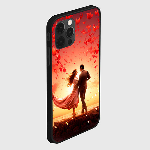 Чехол iPhone 12 Pro Влюбленная пара 14 февраля / 3D-Черный – фото 2