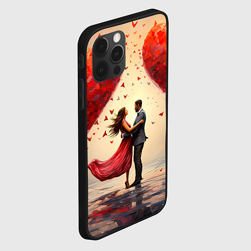 Чехол iPhone 12 Pro Влюбленная пара 14 февраля / 3D-Черный – фото 2