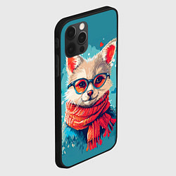 Чехол для iPhone 12 Pro Влюбленный лис в очках, цвет: 3D-черный — фото 2