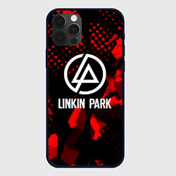Чехол для iPhone 12 Pro Linkin park краски текстуры, цвет: 3D-черный