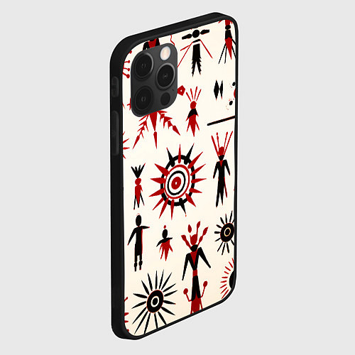 Чехол iPhone 12 Pro Абстрактные фигурки / 3D-Черный – фото 2