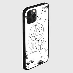 Чехол для iPhone 12 Pro Linkin park текстура зима рок, цвет: 3D-черный — фото 2