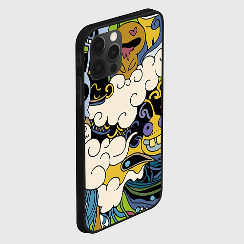 Чехол iPhone 12 Pro Облачные монстры / 3D-Черный – фото 2