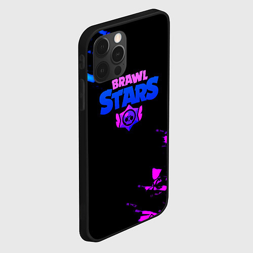 Чехол iPhone 12 Pro Brawl stars neon / 3D-Черный – фото 2
