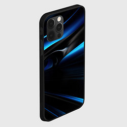 Чехол для iPhone 12 Pro Черная и синяя геометрическая абстракция, цвет: 3D-черный — фото 2