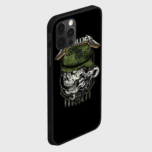 Чехол iPhone 12 Pro Metallica - skull / 3D-Черный – фото 2