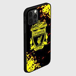 Чехол для iPhone 12 Pro Liverpool жёлтые краски текстура, цвет: 3D-черный — фото 2