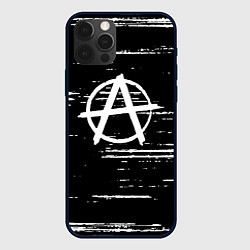 Чехол для iPhone 12 Pro Анархия текстура штрихи, цвет: 3D-черный