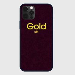 Чехол для iPhone 12 Pro Gold girl, цвет: 3D-черный
