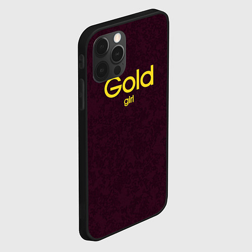 Чехол iPhone 12 Pro Gold girl / 3D-Черный – фото 2