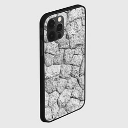 Чехол для iPhone 12 Pro Каменная стена текстура, цвет: 3D-черный — фото 2